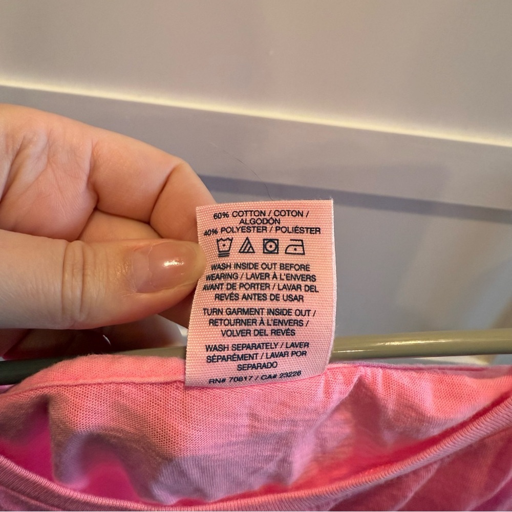 PINK Victoria's Secret Hot Pink Long Sleeve Top - Picture 6 of 6